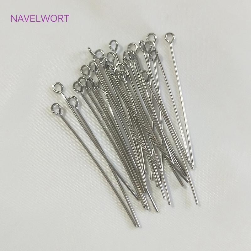 50pcs/bag 20-50mm Flat Head Pin/Ball Head Pin /Eye Pins 18K Gold Plated/Platinum Plated Pins For DIY Jewelry Making Supplies