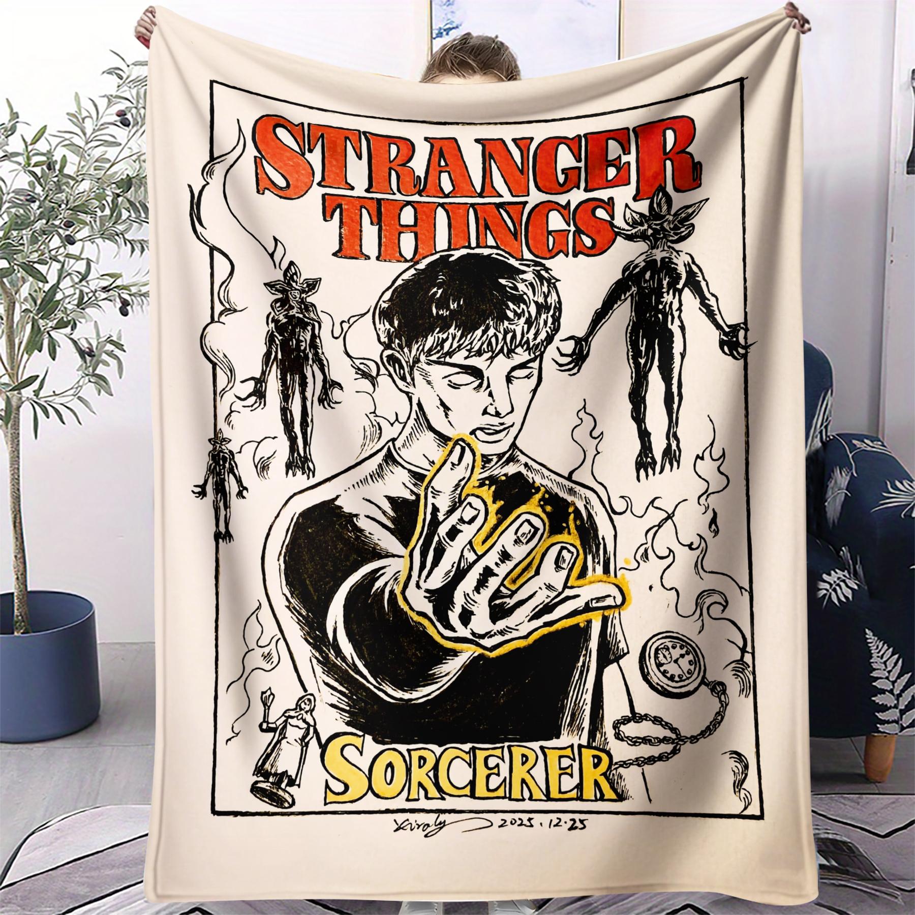 

Stranger Things Will Black-Yellow Contrast Magic Element Blanket Flannel Throw Sofa Bed Warm Decor Gift for Show Collectors 75x90cm