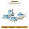 Auratic Platinum Blue & White 10-Piece Tea & Coffee Set