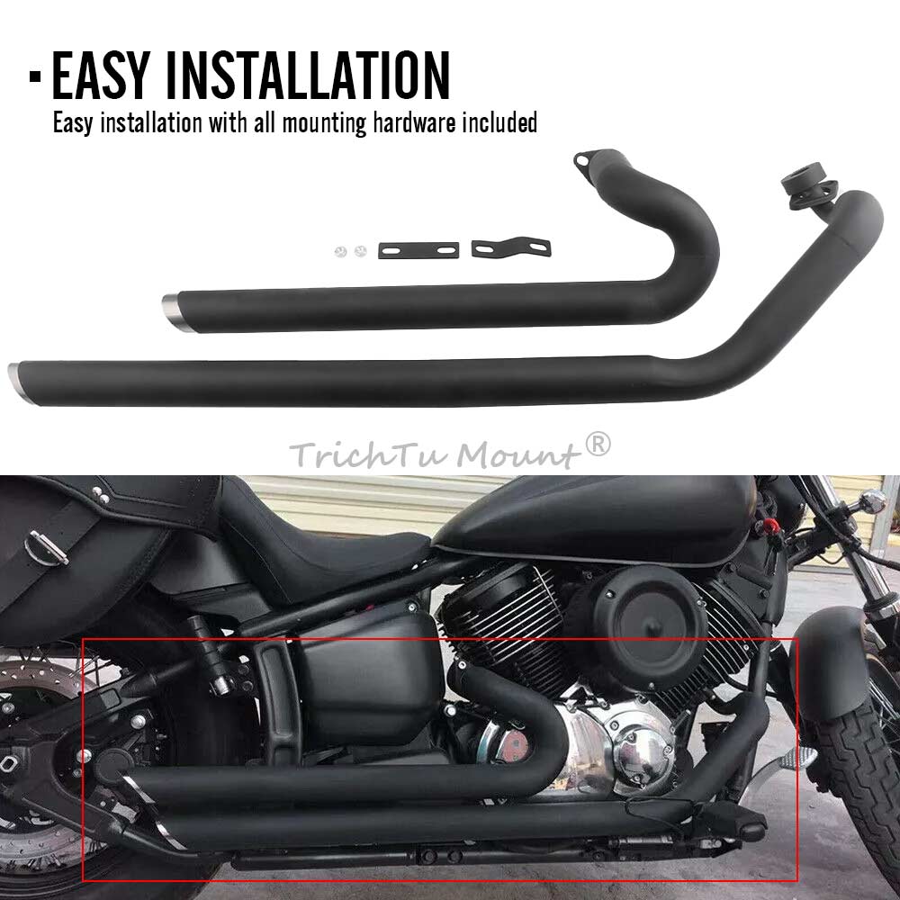 Motorcycle Part Dual Exhaust Full System Slash Cut Muffler For Yamaha V Star XVS1100 Custom Drag Star 1100 XVS1100 Classic