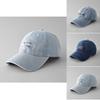 Letter Denim Baseball Cap With Adjustable Fit For Sun Protection And Breathability