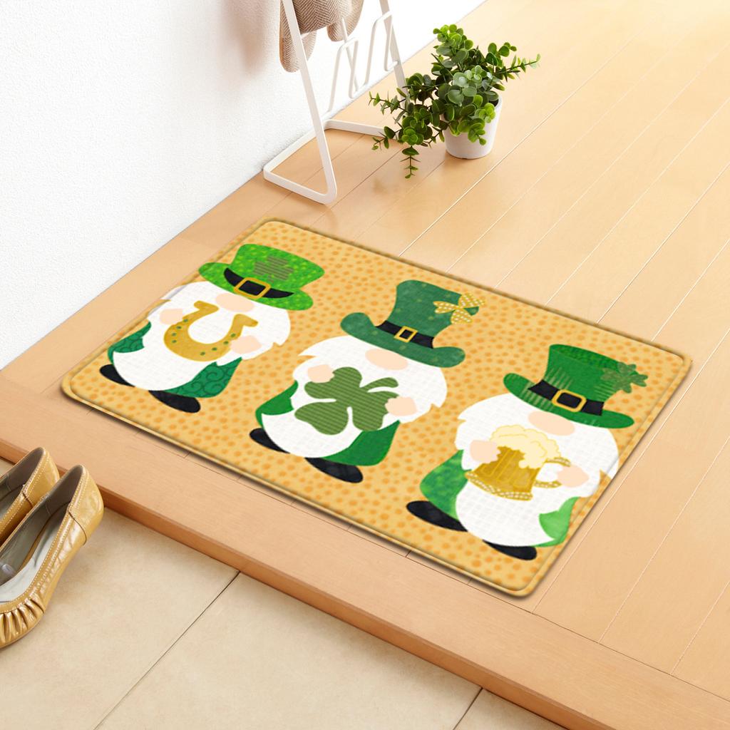 Irish Door Mat St. Patrick'S Day Absorbent Floor Mat Bedroom Shamrock Non-Slip Carpet