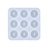 Round Silicone Mold 9 Cavity Circle Button Pendant Resin Epoxy Mold with Hole Casting Mold DIY Wind Chimes Keychain Jewelry Making Tool for Beginners