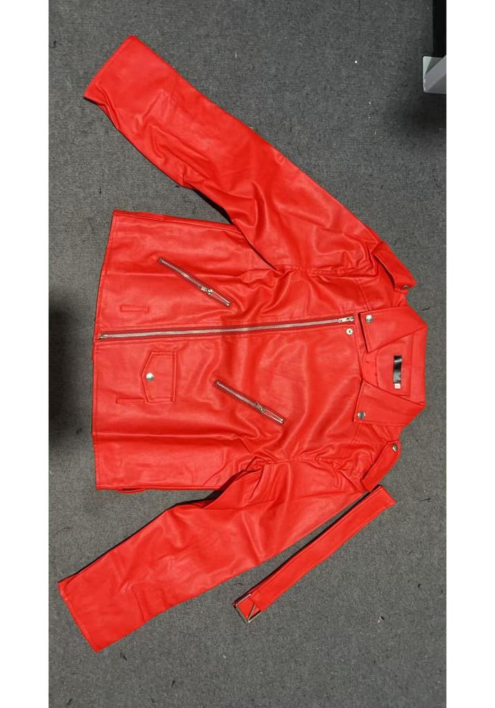 Giacca da Moto da Donna Taglie Forti in Ecopelle PU per Primavera, Autunno e Inverno
