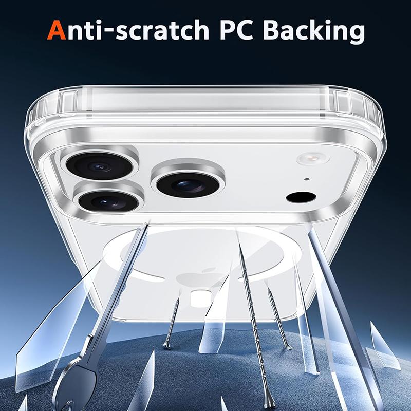 Shockproof Clear Acrylic  Magnetic Case For For Iphone 17 Air 17 Pro Max Wireless Charge Back Cover Case for For Iphone 17ProMax