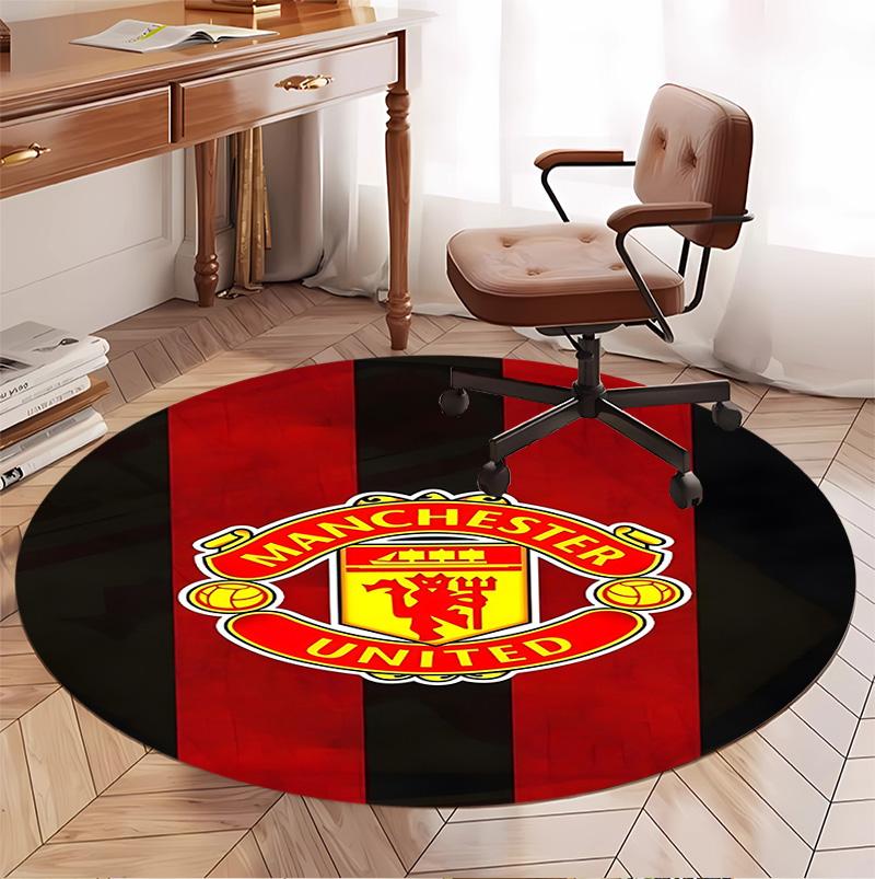 Manchester United F.C Desenli Yuvarlak Halı, İç/Dış Mekan Paspası, Piknik, Oyun Odası, Yatak Odası, Ofis, Oturma Odası, Ev Dekorasyonu Halısı, Doğum Günü Hediyesi