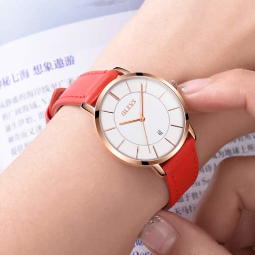 Women's Watch, Blue, Stylish, Hand Watch, Waterproof, Ultra-thin, Women's Leather Belt, Brand, Leather, Analog, Small, Simple Dial, Easy to Read, Fash