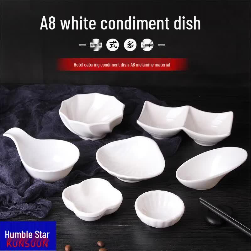 Qianxing A8 White Melamine 3-Compartment Serving Dish Set