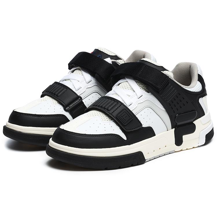 New FILA DOPPIO Low Top Skateboard Shoes Men's Snow Black F12M241206FWB