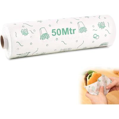 50 Meter Food Wrapping Paper Roll  Premium Non-Stick Butter Paper, Re-Heatable & Greaseproof Parchment Paper For Baking,