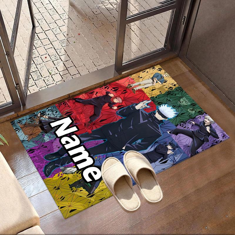Custom Name Personalized Jujutsu Kaisen Print Carpet, Versatile Home Decor Rug, for Playroom, Apartment, Balcony, Entryway, Hallway Gift