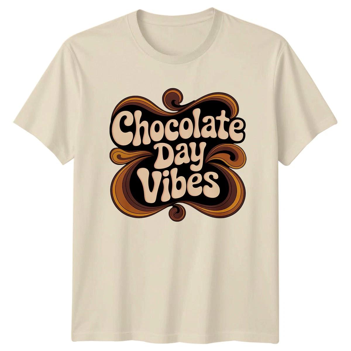 Chocolate Day Vibes T-Shirt Retro 70s Groovy Food Chocolate Lover Gift For Him XXXL