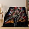 Medieval Retro Knight dark Flannel Blanket Soft Warm Blanket for Bedroom Room Living Room Bed Office Travel Camping Picnic Gift