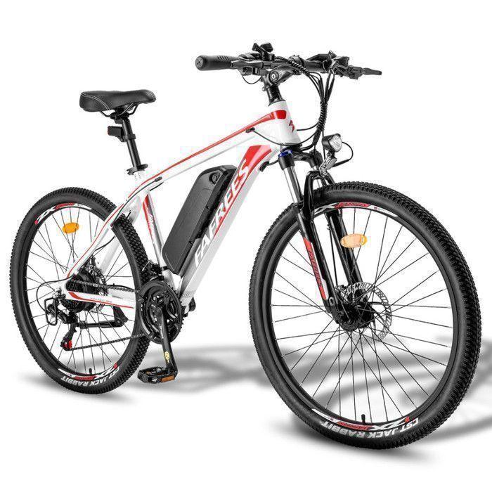 FAFREES 26 Hailong One Vélo électrique 26“ Moteur 250W Batterie 36V13Ah Shimano 21 vitesses Autonomie 100km, VTT électriques,Blanc