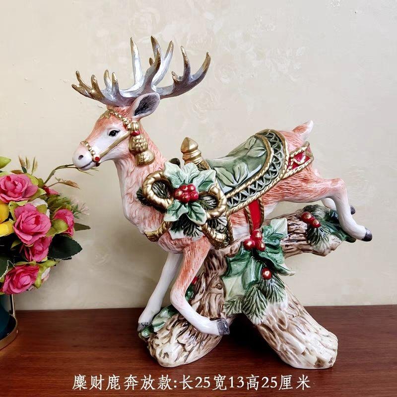 

Ceramic Christmas Deer Candlestick Ornament Festival Restaurant Decoration Gift European Blessing Decoration
