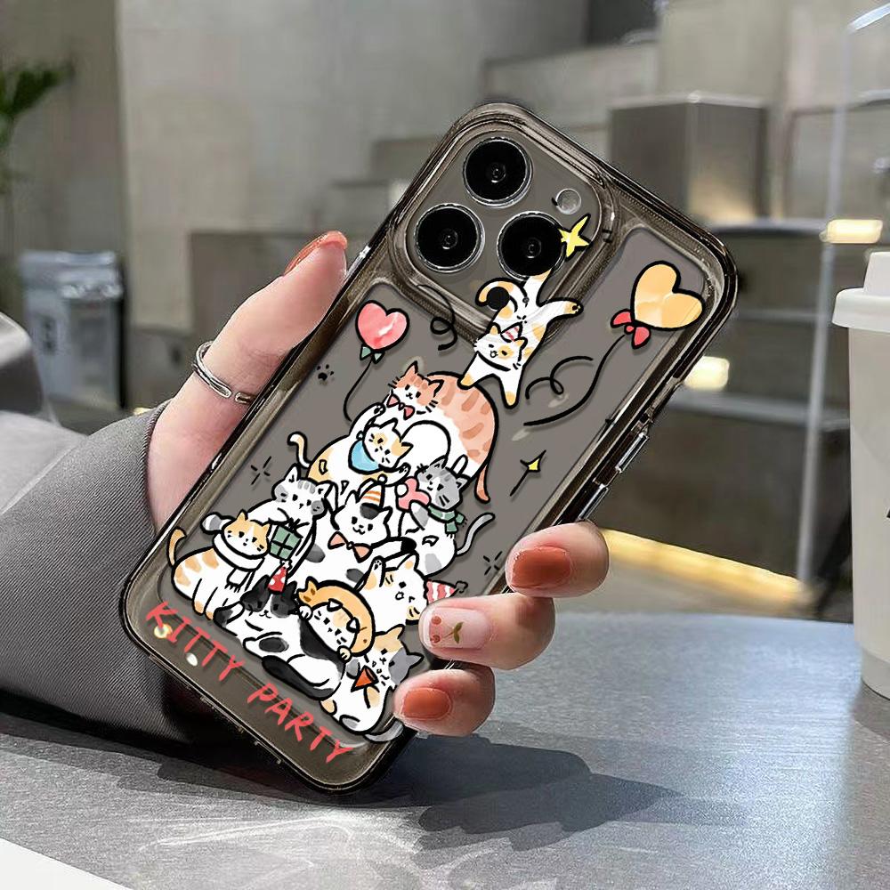 Animal Cat Phone Case For iPhone 15 Pro Max 11 13 14 12 XR X Xs 7 8 Plus SE SE3 15promax 14promax Soft TPU Clear Covers Fundas