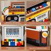 554pcs Retro Radio Building Block Toy|Creative Home Decorative Ornaments,Festival Party Assemblable Decorative Ornaments Gift,Mixed Color,ABS Material