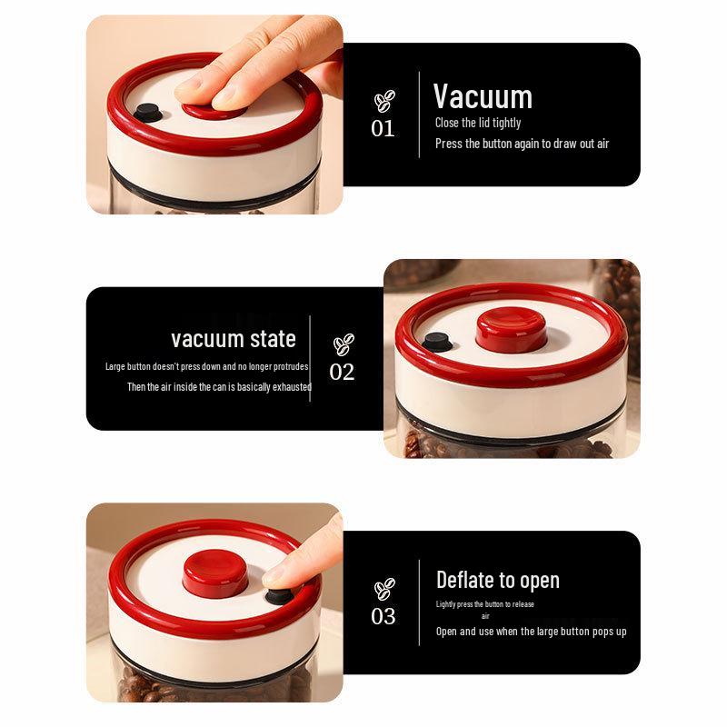 Sealed Vacuum Glass Jar for Coffee and Tea Storage