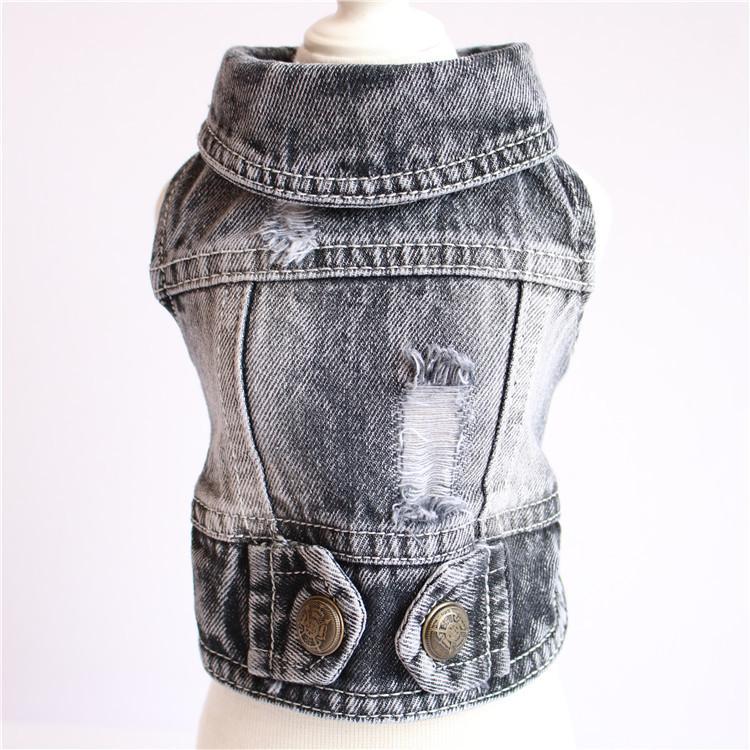 Pet Cake Ruffle Dress Cute Lightweight Dog Vest Bichon Teddy Small Dog Clothes Solid Dog Denim Jacket Pet Jean Coat