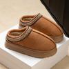 Fashion Feslishoet Winter Woman Slippers Plush Interior Anti Slip Sole Thick Bottom Embroider Fashion  Warm Slippers Use Indoor Outdoor