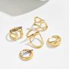 Wind Geometry Women's Ring Set, Premium Metal Twist Design Versatile Open Index Finger Ring