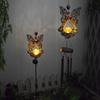 Antique Iron Art Solar Garden Lights: Moon & Sun Design Landscape Spotlight