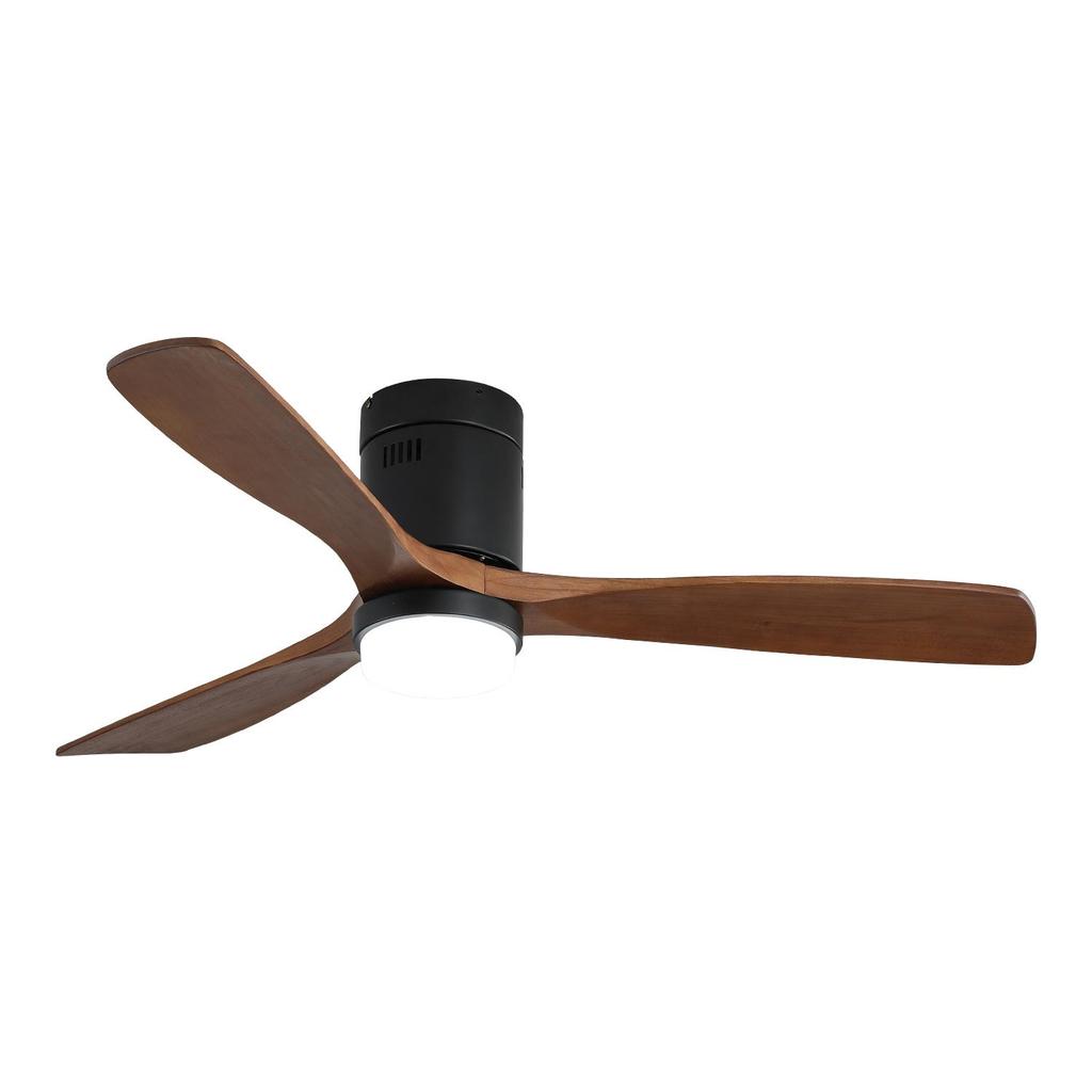 Sofucor 132cm Indoor Ceiling Fan with 3 solid wood blades, silent reversible motor, remote control, including lighting control