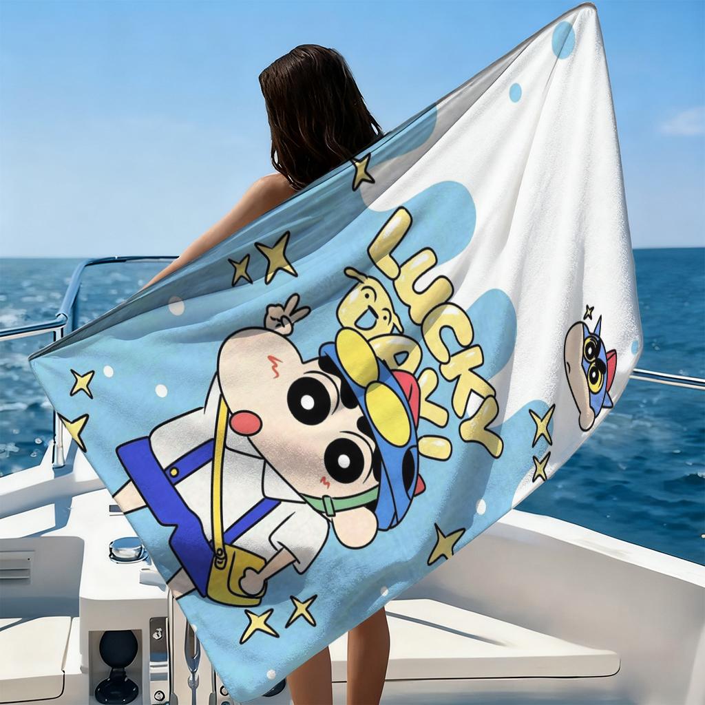 Shin-chan Japanese Animation Beach Towel Quick-drying Suitable for Beach Gym Yoga Pool Summer Funny Gift for Friends And Family