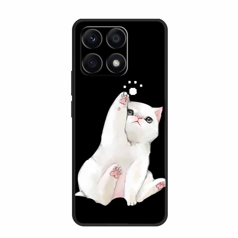 Black Silicone Case For Xiaomi 15T Pro Case Cartoon Cat Soft Back Cover For Xiaomi 15T 5G 17 14T Pro Phone Case Coque Funda Para