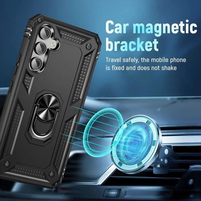 Coque de protection - booling - samsung galaxy s24 - rigide antichoc - béquille pivotante 360° - noir