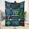 70th Birthday Celebration Blanket Comfortable Suitable for Couch Office Chair Office Four Seasons Universal Playful Design