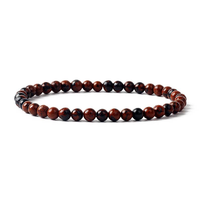 Reiki Natural Stone Bracelets For Women Men 4MM Beads Stretch Bracelet Wholesale Agate Lava Tiny Bangles Handmade Simple Jewelry
