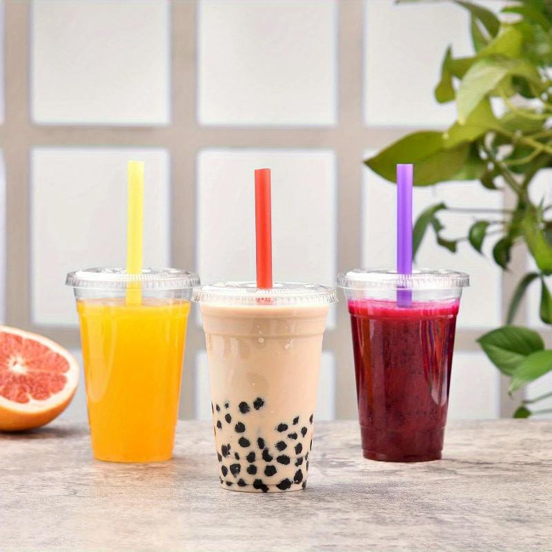 100Pack Colorful Reusable Pp Wide Straws For Milk Tea Shakes & Popsicles Food-Safe Durable Drink Accessories