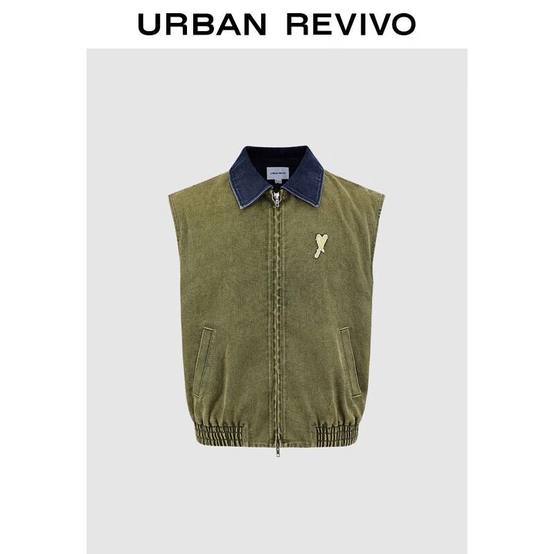 

Мужской ретро рабочий жилет без рукавов на двойной молнии UR S