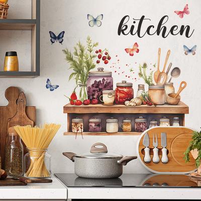 Fun-e24 Kitchenware Glass Bottle Stickers Kitchen Beautification Decorative Wall Stickers Self-adhesive