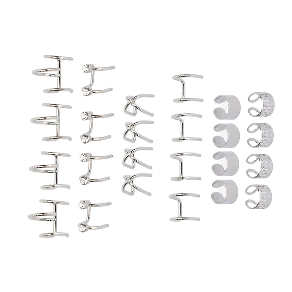 24Pcs Viking Bart Perlen Rohr Clamp Kit Männer Antike Nordischen Vikings Runen Perle DIY Dekoration Silber