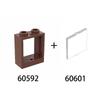 20pcs MOC Parts 60592 60601 Window Transparent Glass 1 X 2 X 2 Flat Front Compatible Brick DIY Building Block Children's Toy