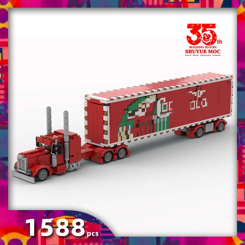 Brick Christmas Tree Pickup Star Wing Vacation Xmas Houses Train Reindeer Ornament Santa Christmas Wreath Building Block