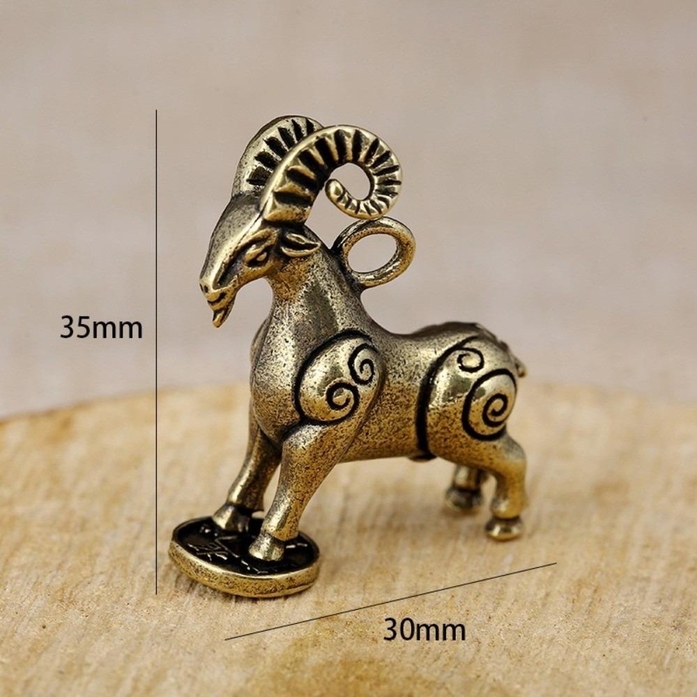 1PC Solid Brass Body Brass Animal Craft Flat Base Frame Feng Shui Decor Study Table Decor