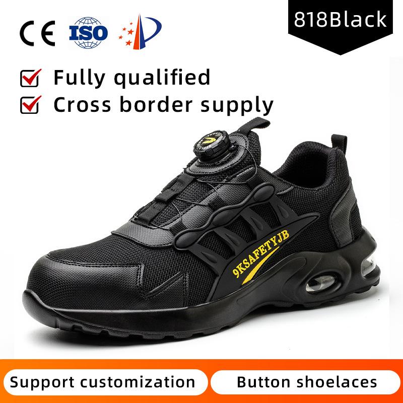 

Air cushion Safety Shoes Men Rotating button Fashion Sports shoes Puncture-Proof Indestructible shoes Work Boots Steel toe shoes 37