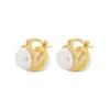 Charmy 18K, Silver 925 Button Pearl Earrings