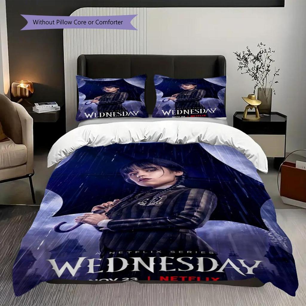 Midnight Whispers Shadows Three-piece set (1 * duvet cover + 2 * pillowcase, without core) 2D Flat Duvet cover and pillowcase Soft and comfortable