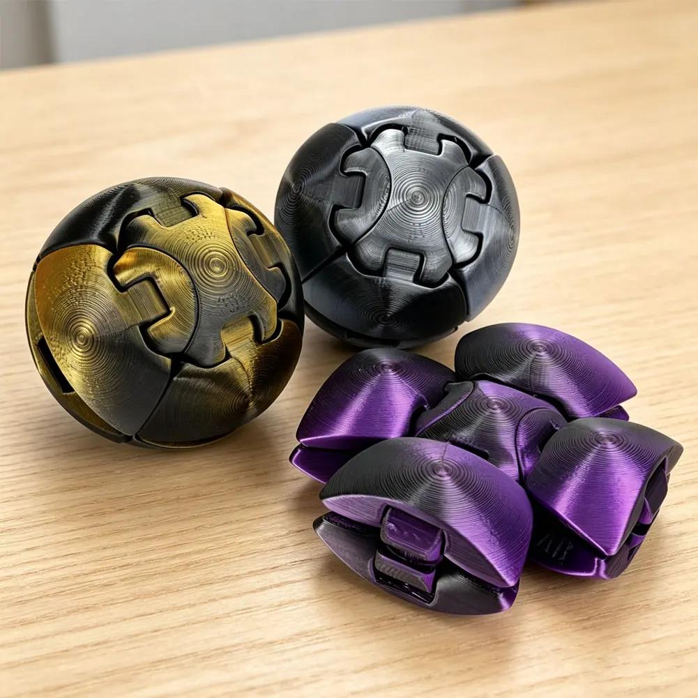 Fidget Toy 3D Printed Twistsphere Fidget Toy Gradient Gear Liquid Flow Ball With Rotating Design Anxiety Relief Toys