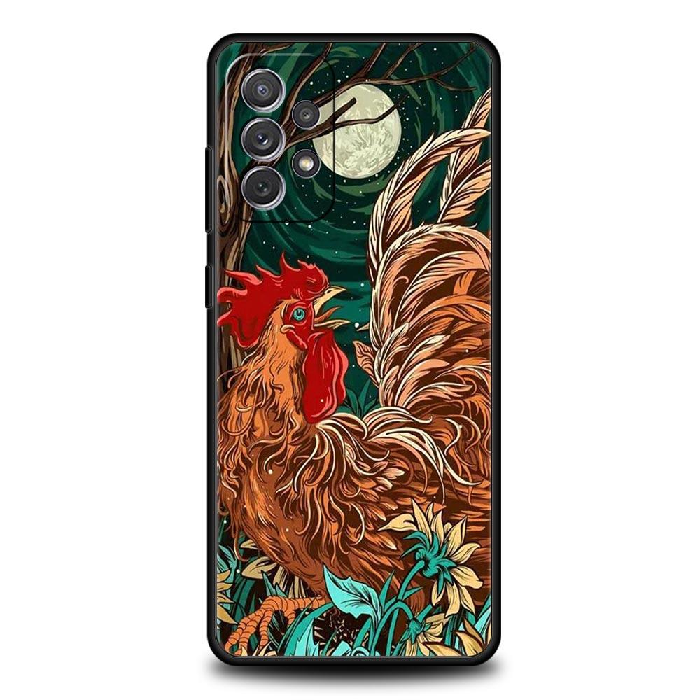 Cock Rooster Chicken Phone Case For Samsung Galaxy A17 A07 A55 A35 A25 A15 A05 A33 A31 A23 A21s A13 A41 A73 A53 A51 A71 5G Cover