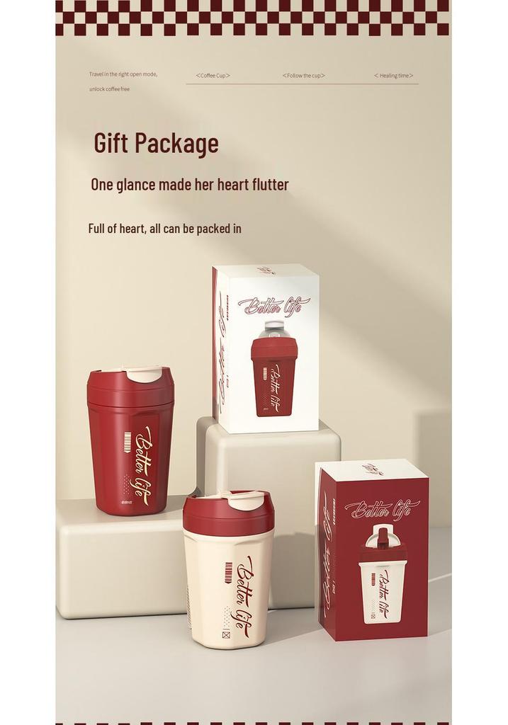 High-Value Portable Straw Cup with Lanyard, 304 Stainless Steel, Ideal for Cola and Coffee, Great Gift