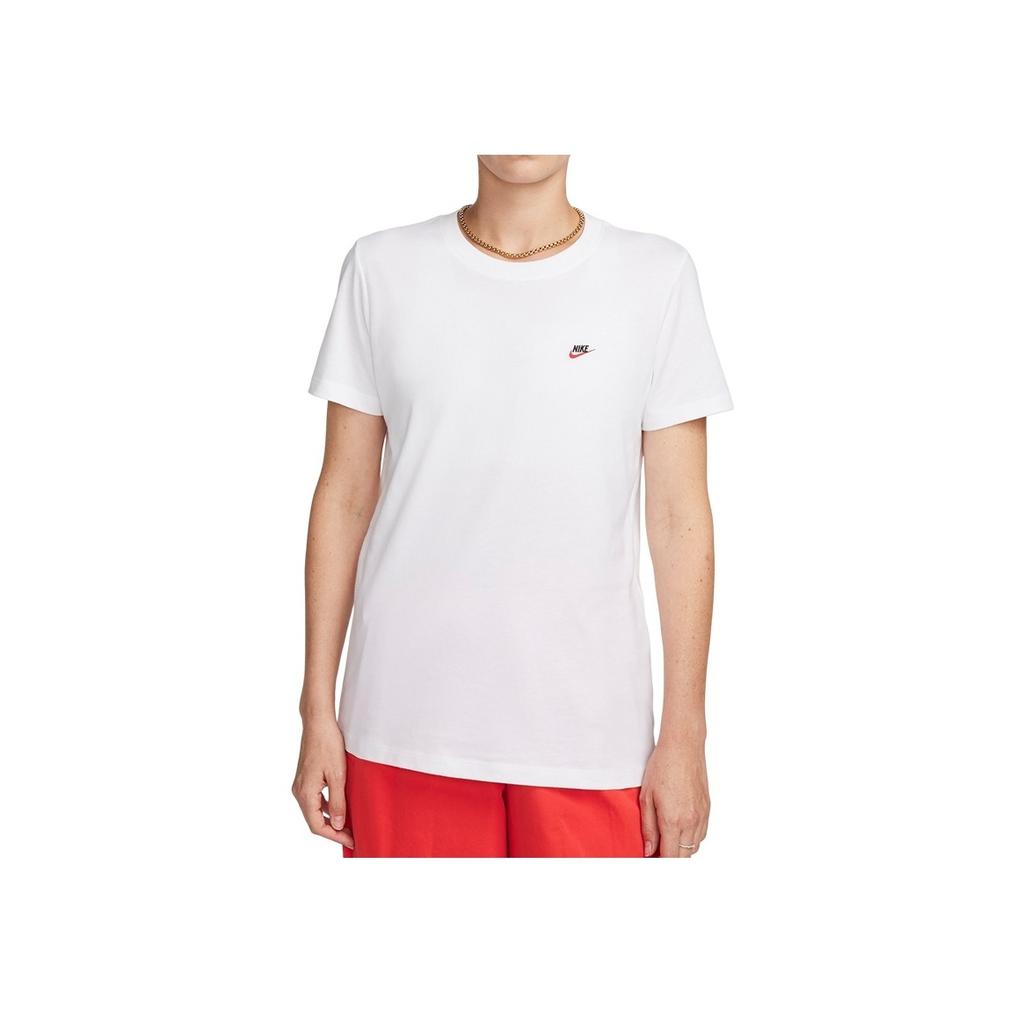 Nike Breathable Comfortable Round Neck Short Sleeve T-Shirt Women Tops White DZ4681-100