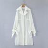 New Women's Clothing Large Lapel See-through Buckle-free Trench Coat Sunscreen