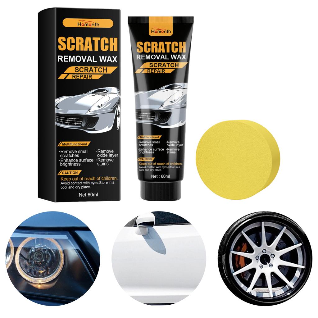 60ml Car Scratch Removal Wax Clean Oxide Layer Stain & Repair Scratch for Improves Automotive Gloss Restores Light