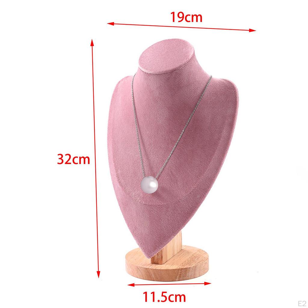 Deluxe Velvet Necklace Stand with Decorative Base