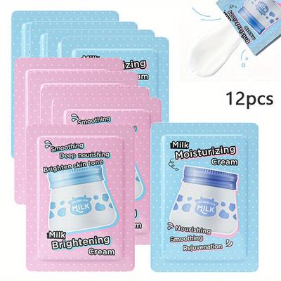 1.5g*12pcs Milk Moisturizing Cream Milk Brightening Cream Portable Package Hydrating and Deeply Nourishing Skin Cream